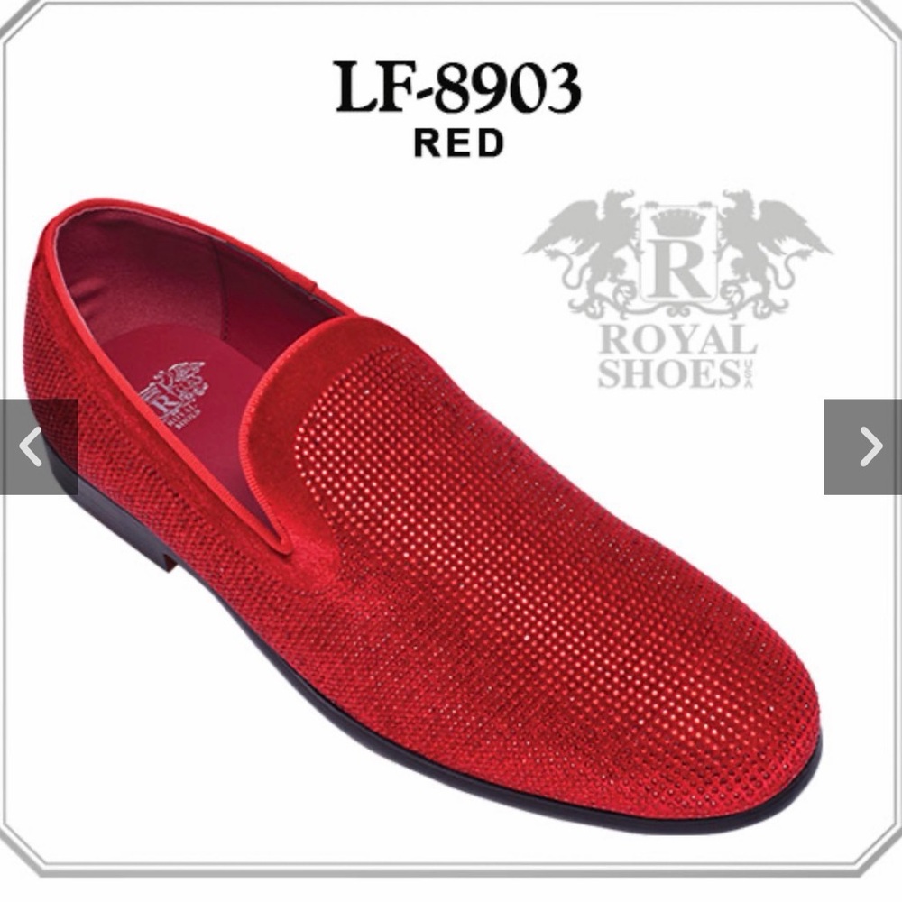 Red Glitter Formal Loafer From Royal Shoes